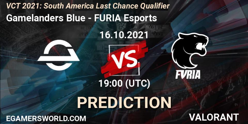 Gamelanders Blue - FURIA Esports: прогноз. 16.10.2021 at 20:00, VALORANT, VCT 2021: South America Last Chance Qualifier