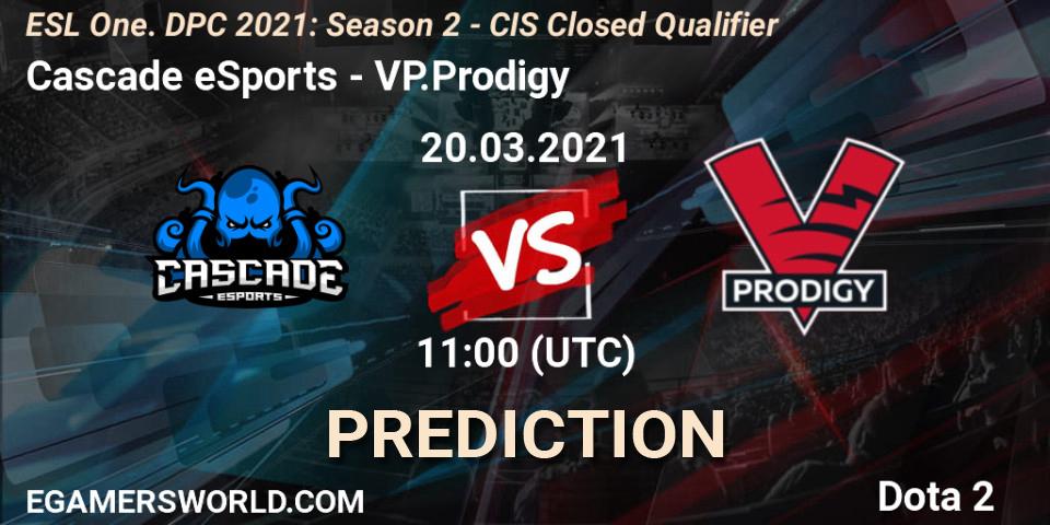Cascade eSports - VP.Prodigy: прогноз. 20.03.2021 at 11:01, Dota 2, ESL One. DPC 2021: Season 2 - CIS Closed Qualifier