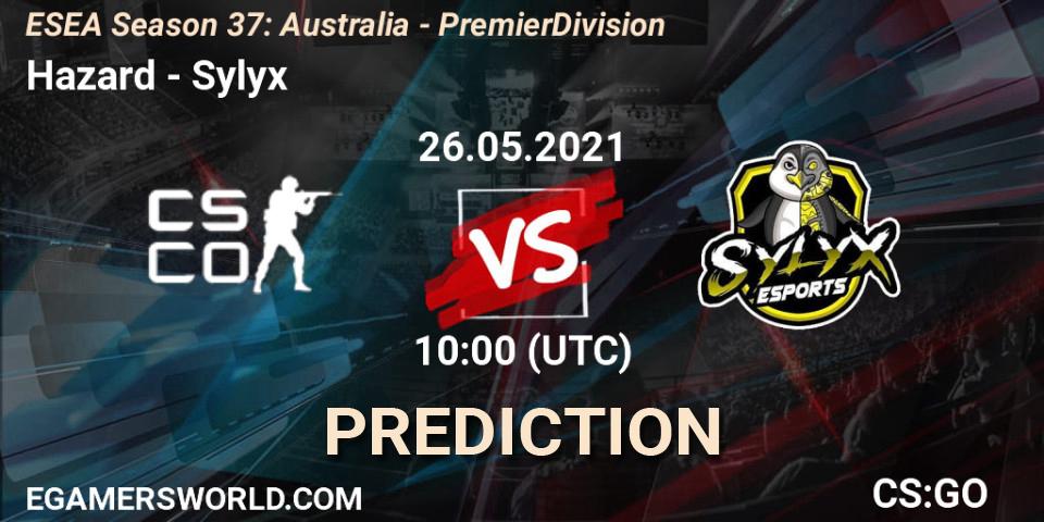 Hazard - Sylyx: прогноз. 26.05.2021 at 10:00, Counter-Strike (CS2), ESEA Season 37: Australia - Premier Division