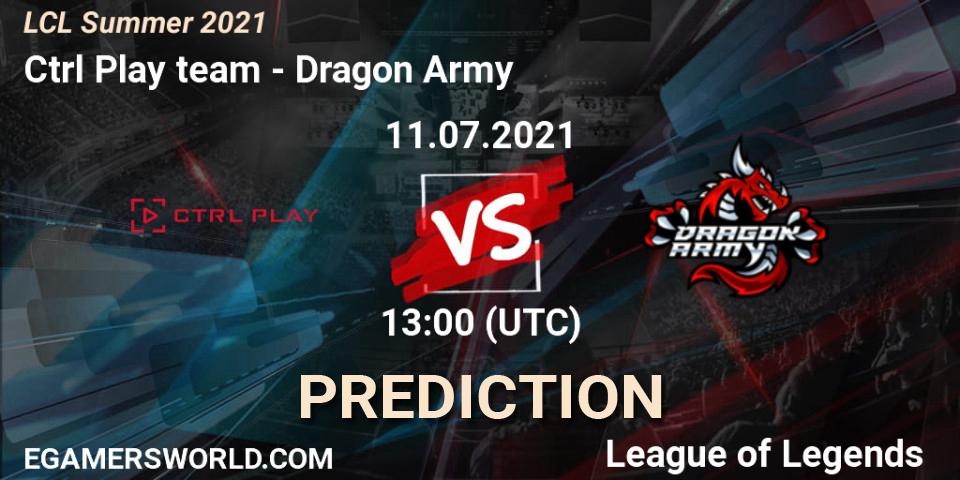 Ctrl Play team - Dragon Army: прогноз. 11.07.2021 at 13:00, LoL, LCL Summer 2021