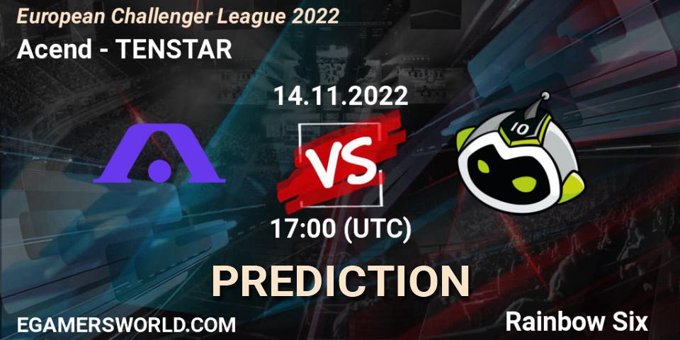 Acend - TENSTAR: прогноз. 14.11.2022 at 17:00, Rainbow Six, European Challenger League 2022