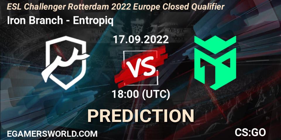 Iron Branch - Entropiq: прогноз. 17.09.2022 at 18:00, Counter-Strike (CS2), ESL Challenger Rotterdam 2022 Europe Closed Qualifier