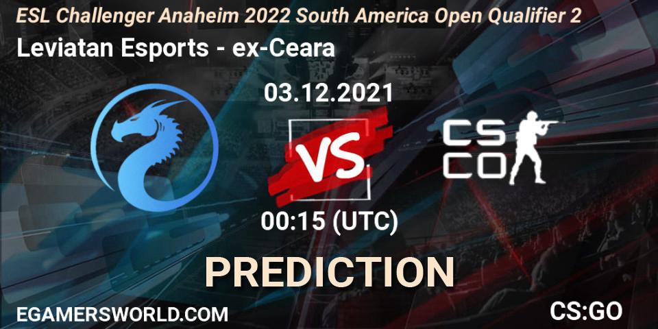 Leviatan Esports - ex-Ceara: прогноз. 03.12.21, CS2 (CS:GO), ESL Challenger Anaheim 2022 South America Open Qualifier 2