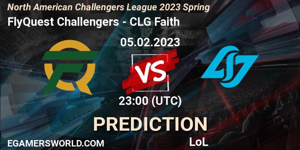 FlyQuest Challengers - CLG Faith: прогноз. 05.02.23, LoL, NACL 2023 Spring - Group Stage