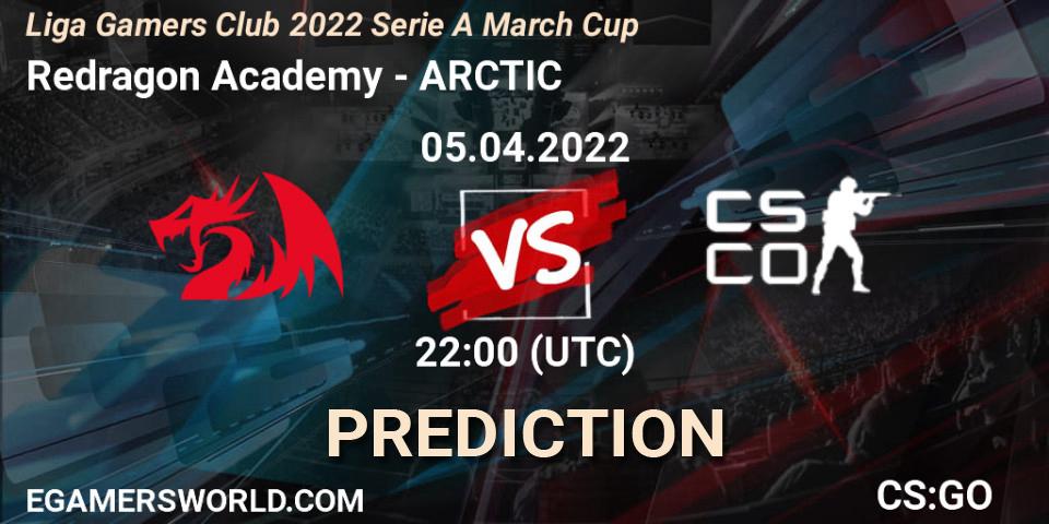 Redragon Academy - ARCTIC: прогноз. 05.04.2022 at 22:45, Counter-Strike (CS2), Liga Gamers Club 2022 Serie A March Cup