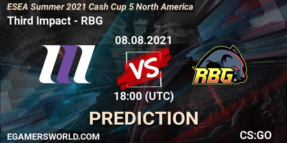 Third Impact - RBG: прогноз. 08.08.2021 at 20:00, Counter-Strike (CS2), ESEA Cash Cup: North America - Summer 2021 #5
