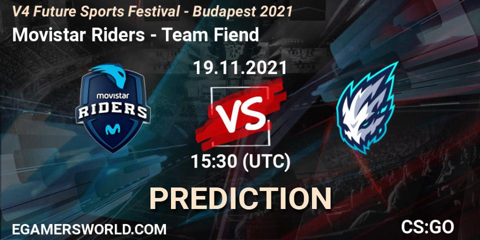 Movistar Riders - Team Fiend: прогноз. 19.11.21, CS2 (CS:GO), V4 Future Sports Festival - Budapest 2021