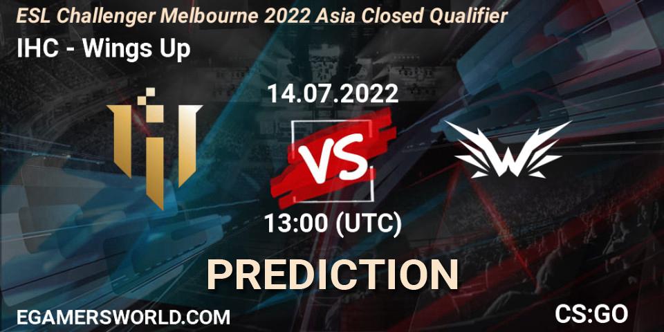 IHC - Wings Up: прогноз. 14.07.22, CS2 (CS:GO), ESL Challenger Melbourne 2022 Asia Closed Qualifier