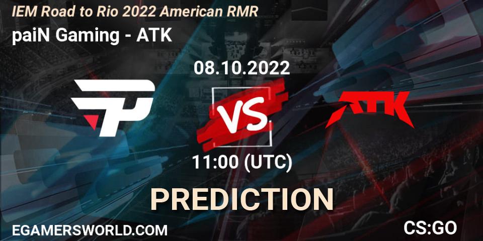 paiN Gaming - ATK: прогноз. 08.10.2022 at 11:00, Counter-Strike (CS2), IEM Road to Rio 2022 American RMR