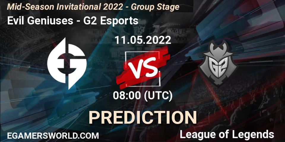 Evil Geniuses - G2 Esports: прогноз. 14.05.2022 at 06:00, LoL, Mid-Season Invitational 2022 - Group Stage