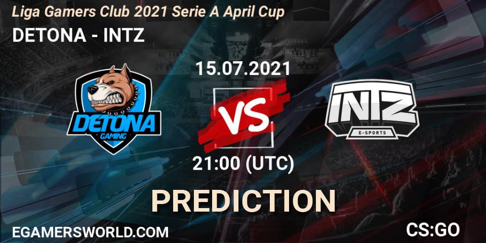 DETONA - INTZ: прогноз. 15.07.2021 at 21:00, Counter-Strike (CS2), Liga Gamers Club 2021 Serie A April Cup