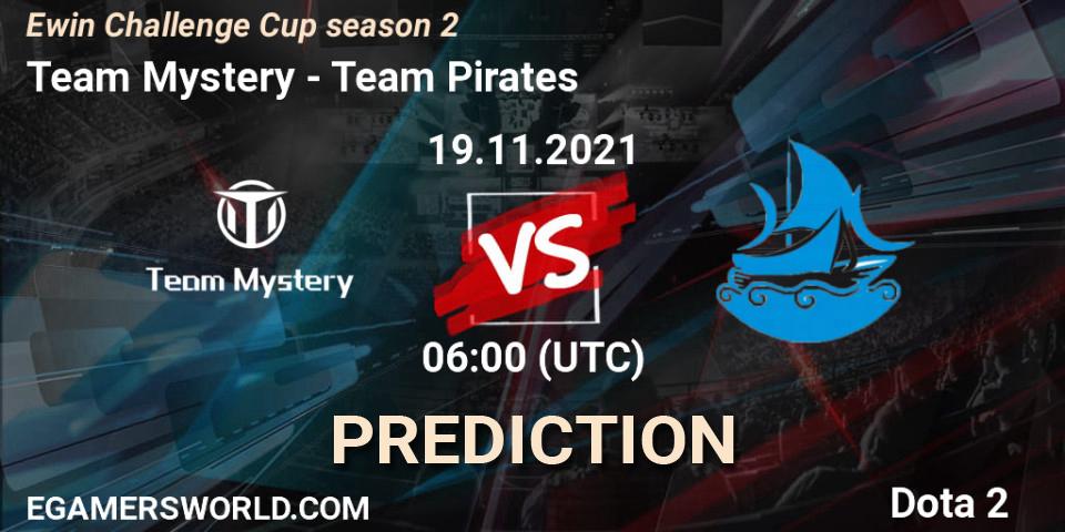 Team Mystery - Team Pirates: прогноз. 19.11.2021 at 06:36, Dota 2, Ewin Challenge Cup season 2