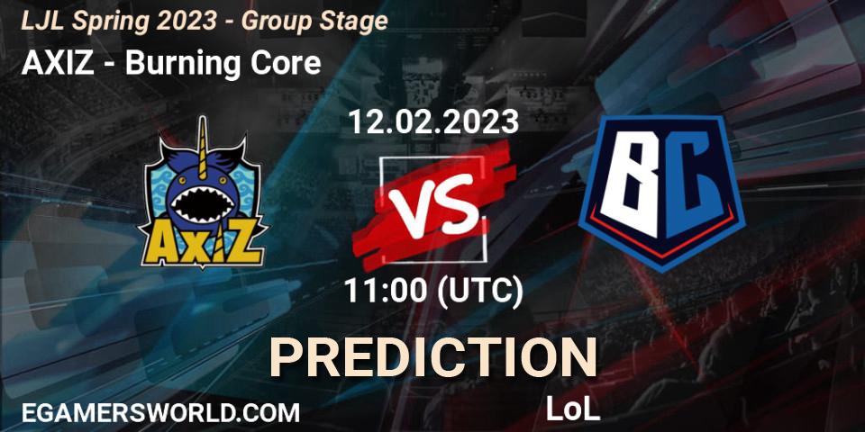 AXIZ - Burning Core: прогноз. 12.02.2023 at 11:00, LoL, LJL Spring 2023 - Group Stage