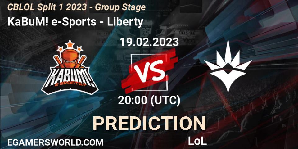KaBuM! e-Sports - Liberty: прогноз. 19.02.2023 at 20:15, LoL, CBLOL Split 1 2023 - Group Stage