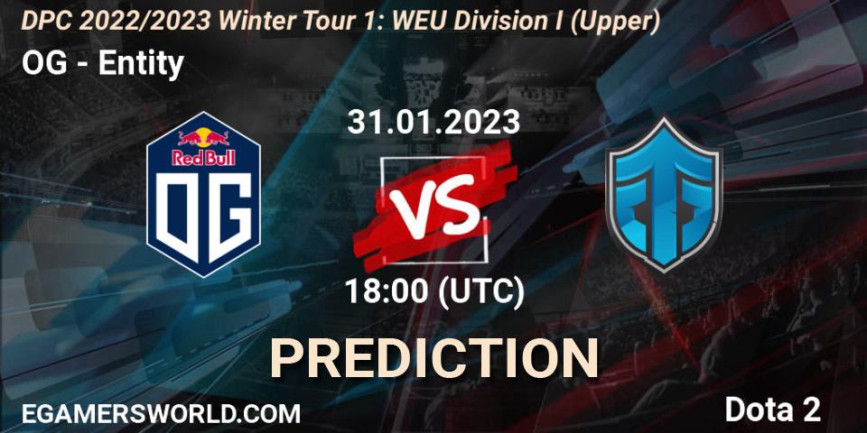 OG - Entity: прогноз. 31.01.23, Dota 2, DPC 2022/2023 Winter Tour 1: WEU Division I (Upper)