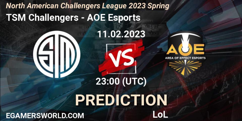 TSM Challengers - AOE Esports: прогноз. 11.02.2023 at 23:15, LoL, NACL 2023 Spring - Group Stage