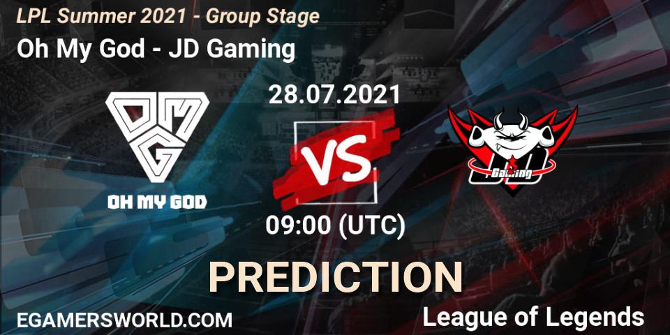 Oh My God - JD Gaming: прогноз. 28.07.21, LoL, LPL Summer 2021 - Group Stage
