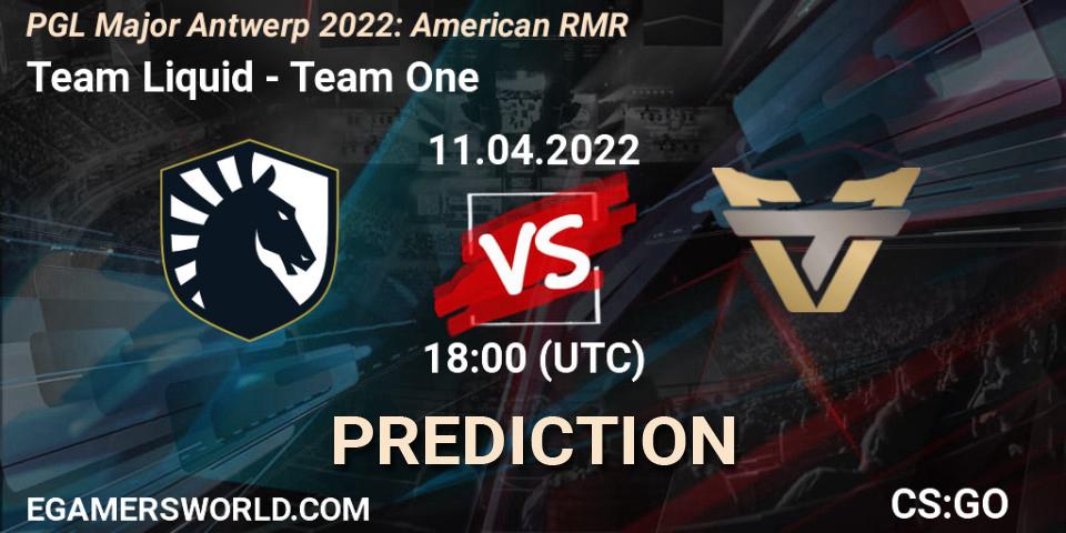 Team Liquid - Team One: прогноз. 11.04.2022 at 18:25, Counter-Strike (CS2), PGL Major Antwerp 2022: American RMR