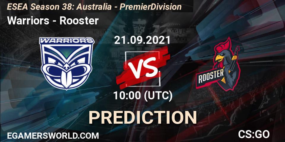 Warriors - Rooster: прогноз. 21.09.2021 at 10:00, Counter-Strike (CS2), ESEA Season 38: Australia - Premier Division