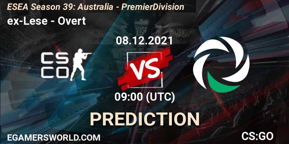 ex-Lese - Overt: прогноз. 08.12.2021 at 09:00, Counter-Strike (CS2), ESEA Season 39: Australia - Premier Division