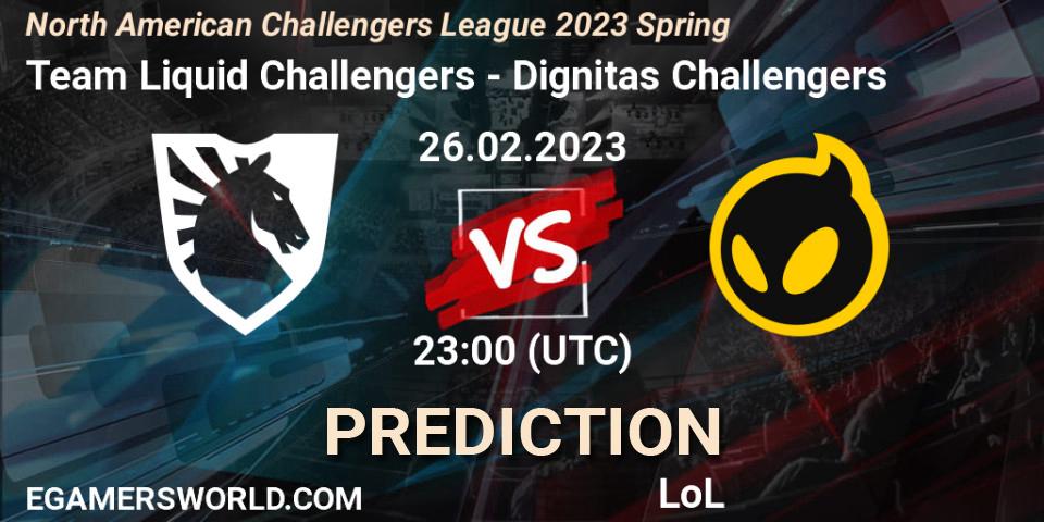 Team Liquid Challengers - Dignitas Challengers: прогноз. 26.02.23, LoL, NACL 2023 Spring - Group Stage