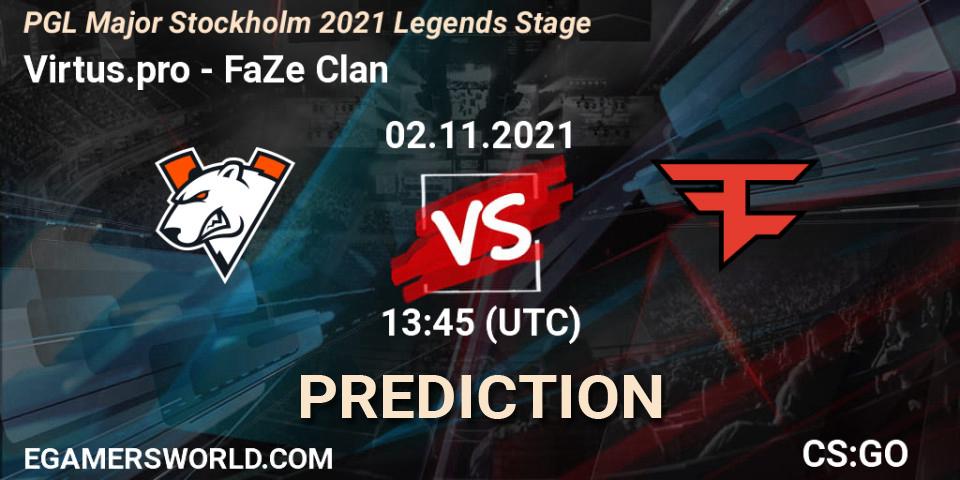Virtus.pro - FaZe Clan: прогноз. 02.11.2021 at 14:20, Counter-Strike (CS2), PGL Major Stockholm 2021 Legends Stage