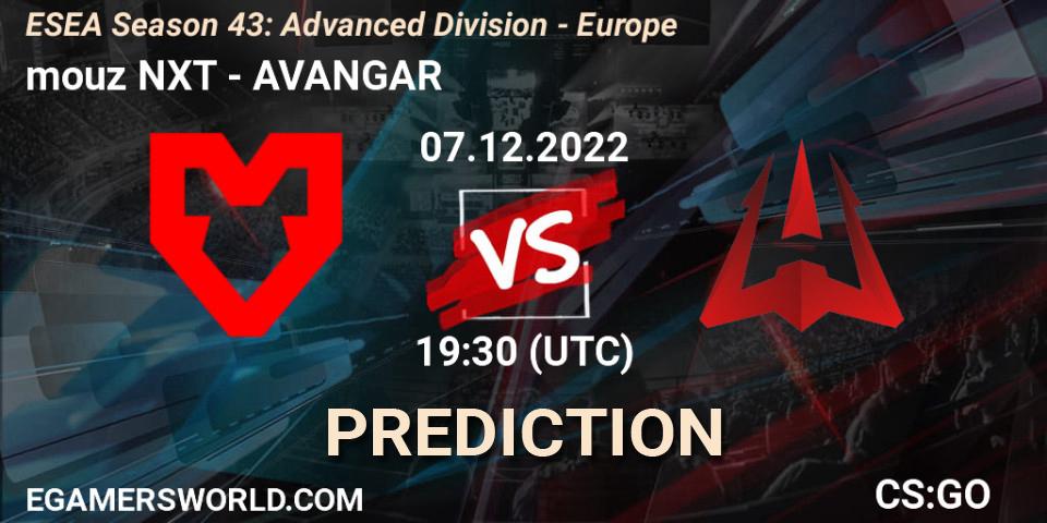 mouz NXT - AVANGAR: прогноз. 07.12.22, CS2 (CS:GO), ESEA Season 43: Advanced Division - Europe