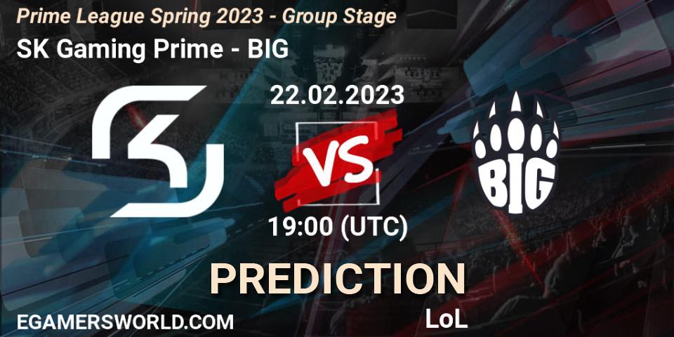 SK Gaming Prime - BIG: прогноз. 22.02.2023 at 19:00, LoL, Prime League Spring 2023 - Group Stage