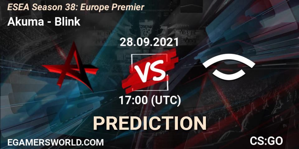 Akuma - Blink: прогноз. 28.09.21, CS2 (CS:GO), ESEA Season 38: Europe Premier