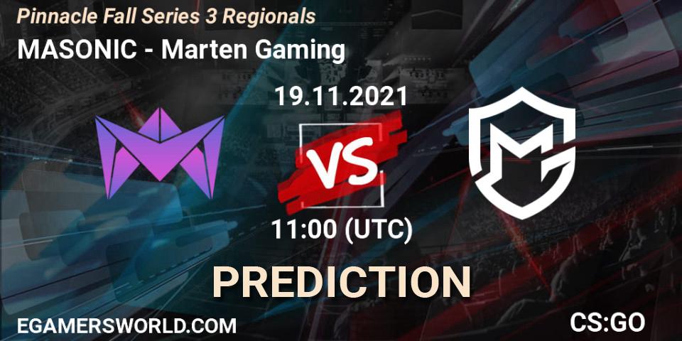 MASONIC - Marten Gaming: прогноз. 19.11.2021 at 11:20, Counter-Strike (CS2), Pinnacle Fall Series 3 Regionals