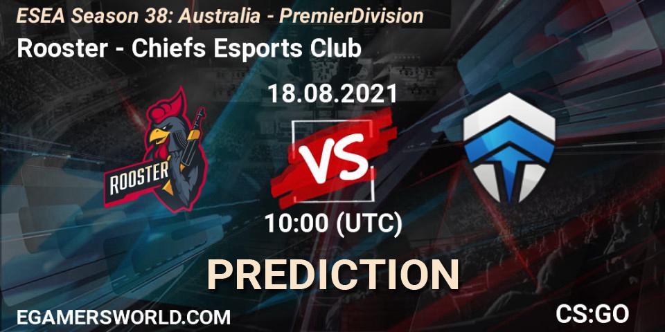 Rooster - Chiefs Esports Club: прогноз. 18.08.2021 at 10:00, Counter-Strike (CS2), ESEA Season 38: Australia - Premier Division
