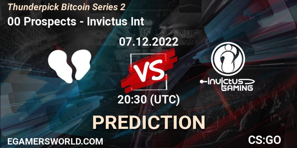 00 Prospects - Invictus Int: прогноз. 07.12.2022 at 20:30, Counter-Strike (CS2), Thunderpick Bitcoin Series 2