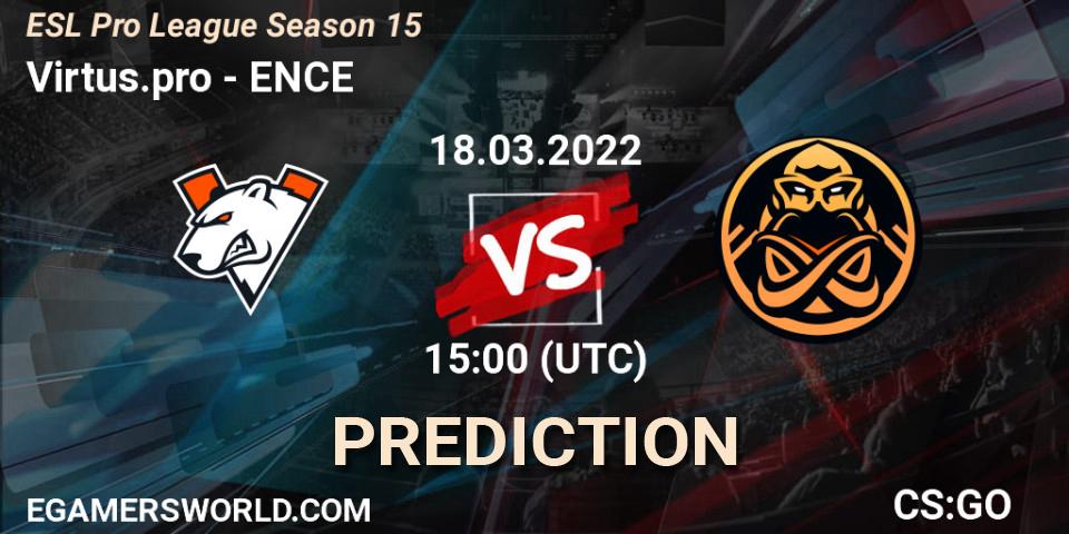Outsiders - ENCE: прогноз. 18.03.2022 at 15:30, Counter-Strike (CS2), ESL Pro League Season 15