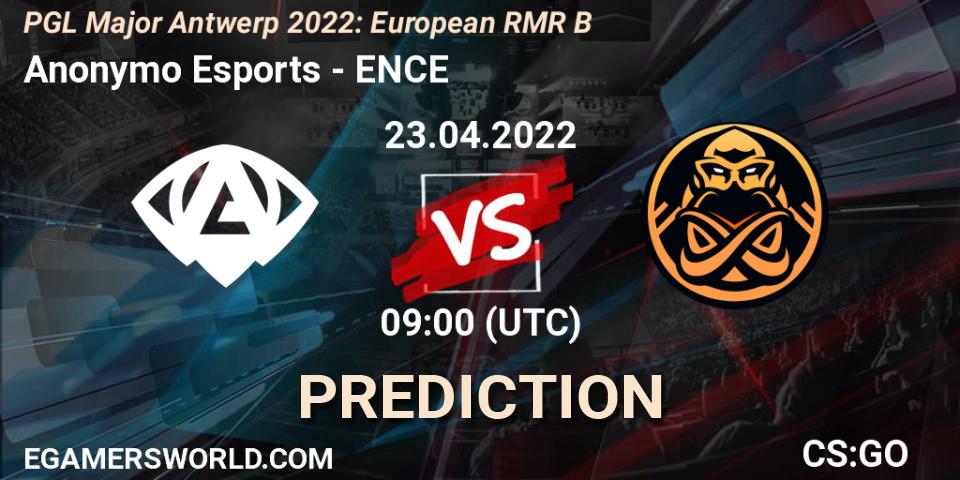 Anonymo Esports - ENCE: прогноз. 23.04.2022 at 09:00, Counter-Strike (CS2), PGL Major Antwerp 2022: European RMR B