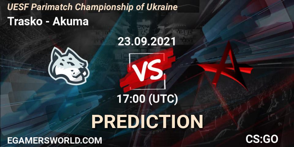 Trasko - Akuma: прогноз. 23.09.2021 at 17:40, Counter-Strike (CS2), UESF Parimatch Championship of Ukraine