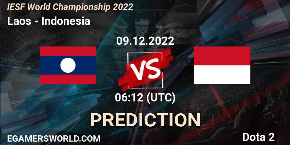 Laos - Indonesia: прогноз. 09.12.2022 at 06:12, Dota 2, IESF World Championship 2022 