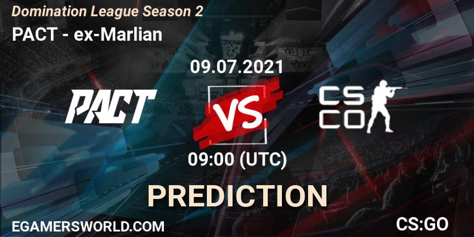 PACT - ex-Marlian: прогноз. 09.07.2021 at 09:00, Counter-Strike (CS2), Domination League Season 2