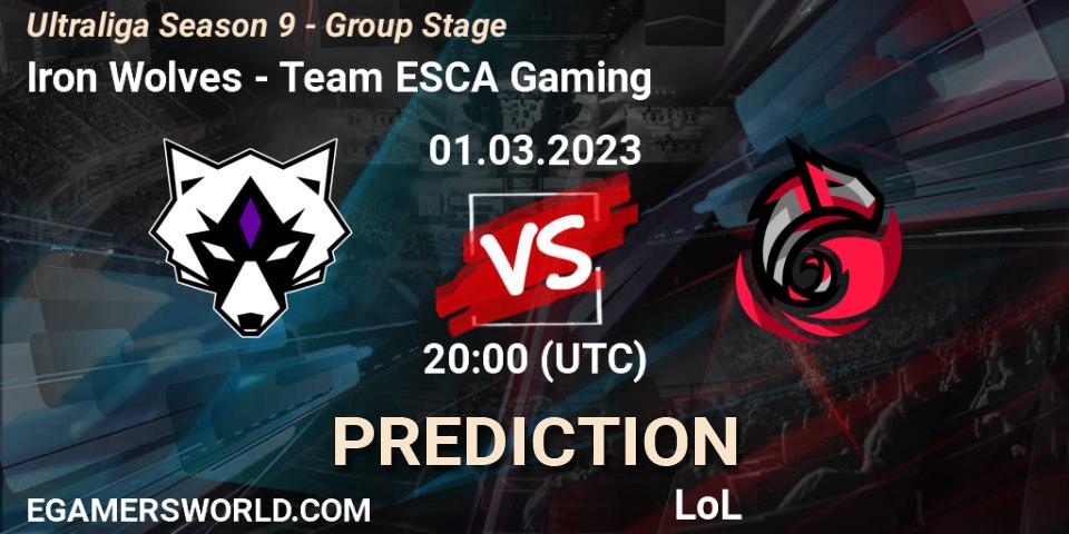 Iron Wolves - Team ESCA Gaming: прогноз. 01.03.23, LoL, Ultraliga Season 9 - Group Stage