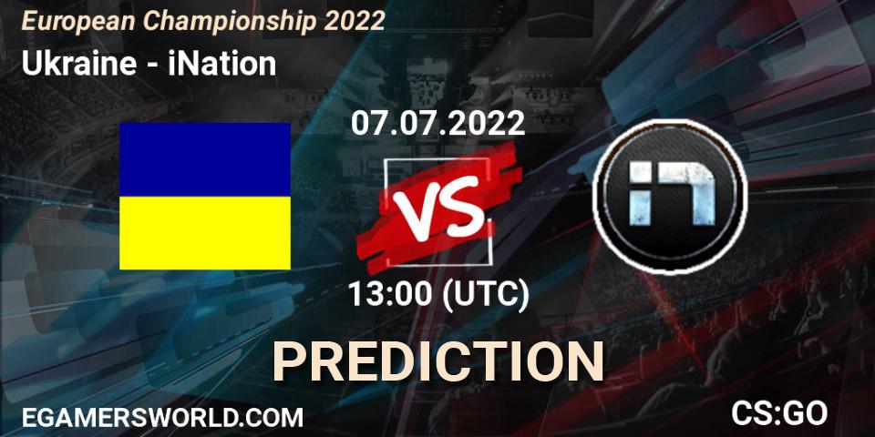 Ukraine - iNation: прогноз. 07.07.22, CS2 (CS:GO), European Championship 2022