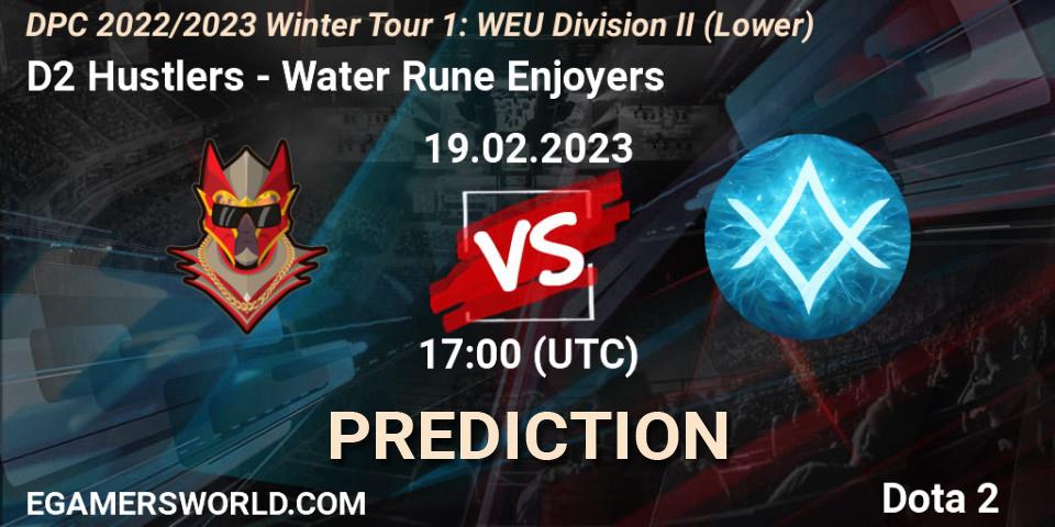 D2 Hustlers - Water Rune Enjoyers: прогноз. 19.02.23, Dota 2, DPC 2022/2023 Winter Tour 1: WEU Division II (Lower)