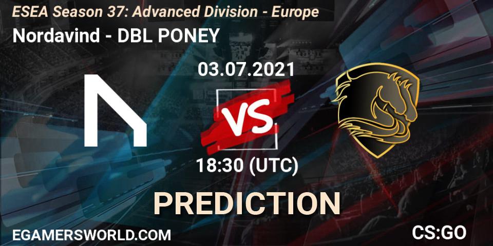 Nordavind - DBL PONEY: прогноз. 03.07.2021 at 14:00, Counter-Strike (CS2), ESEA Season 37: Advanced Division - Europe