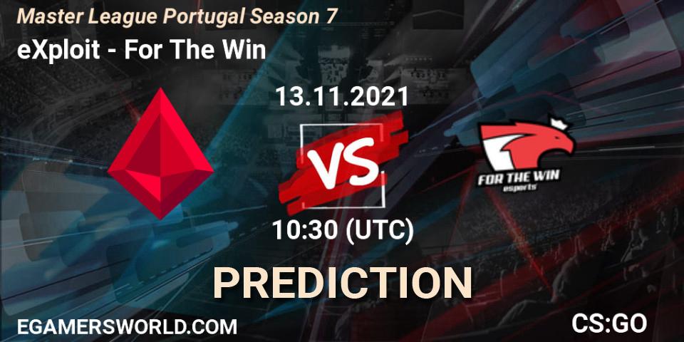 eXploit - For The Win: прогноз. 13.11.2021 at 10:30, Counter-Strike (CS2), Master League Portugal Season 7