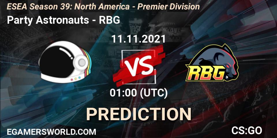 Party Astronauts - RBG: прогноз. 04.12.2021 at 01:00, Counter-Strike (CS2), ESEA Season 39: North America - Premier Division