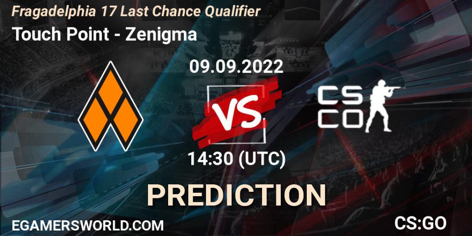 Touch Point - Zenigma: прогноз. 09.09.2022 at 14:30, Counter-Strike (CS2), Fragadelphia 17 Last Chance Qualifier