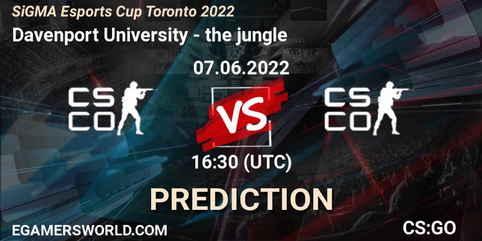 Davenport University - the jungle: прогноз. 07.06.2022 at 16:45, Counter-Strike (CS2), SiGMA Esports Cup Toronto 2022