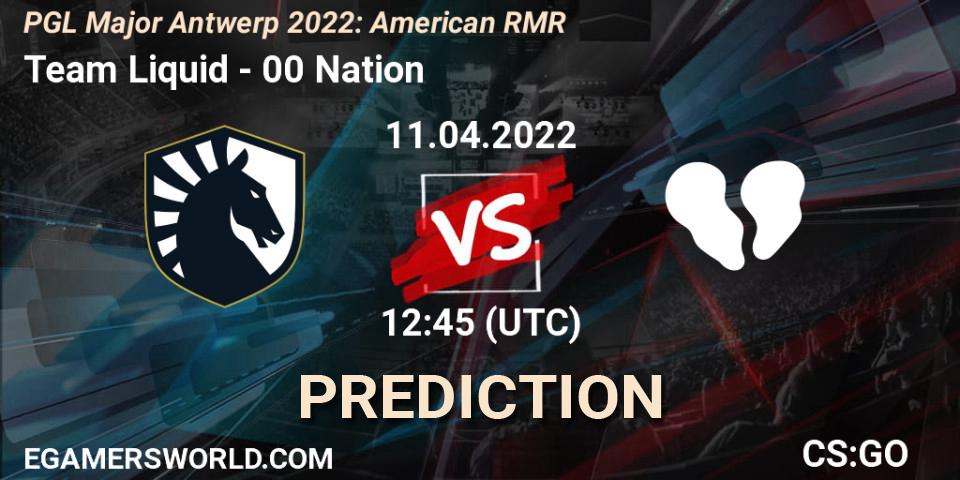 Team Liquid - 00 Nation: прогноз. 11.04.22, CS2 (CS:GO), PGL Major Antwerp 2022: American RMR