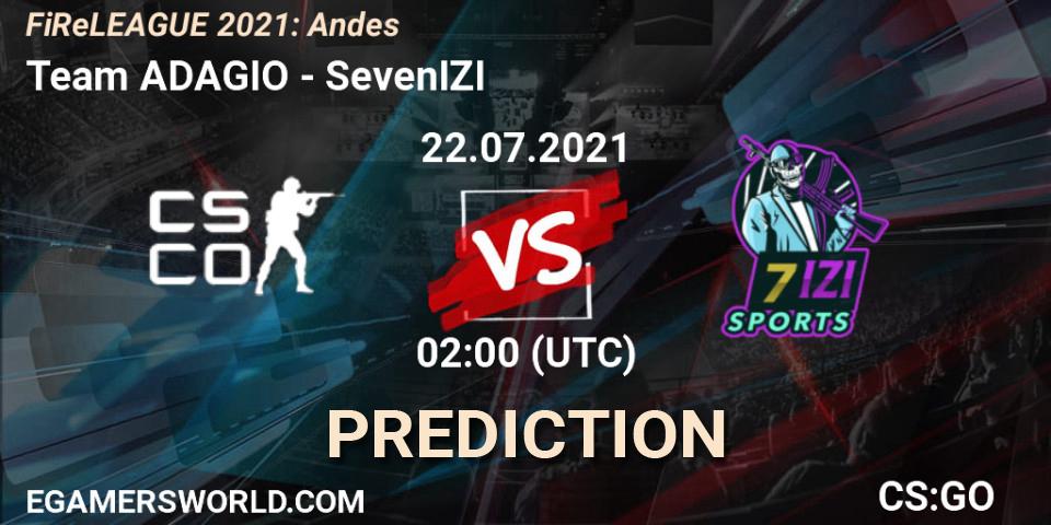 Team ADAGIO - SevenIZI: прогноз. 22.07.2021 at 03:00, Counter-Strike (CS2), FiReLEAGUE 2021: Andes