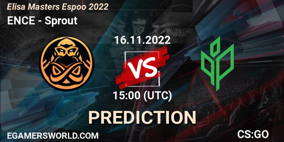 ENCE - Sprout: прогноз. 16.11.2022 at 16:10, Counter-Strike (CS2), Elisa Masters Espoo 2022