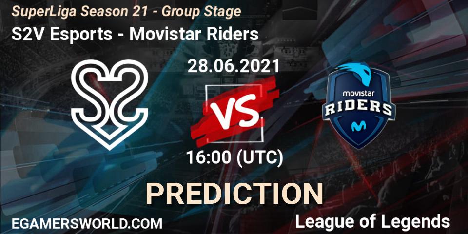 S2V Esports - Movistar Riders: прогноз. 28.06.2021 at 16:00, LoL, SuperLiga Season 21 - Group Stage 
