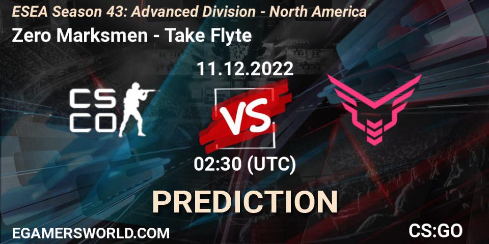 Zero Marksmen - Take Flyte: прогноз. 11.12.2022 at 01:00, Counter-Strike (CS2), ESEA Season 43: Advanced Division - North America